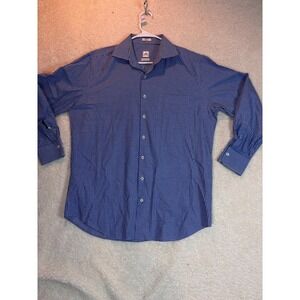Peter Millar  Weekender Mens Button-Down Shirt Size L Blue Gingham Long Sleeve